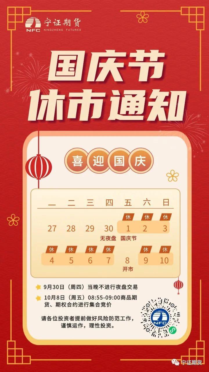 2021 年中秋国庆临近，期货休市及交易注意事项全知道
