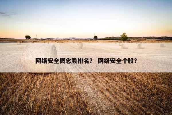 网络安全概念股排名? 网络安全个股?