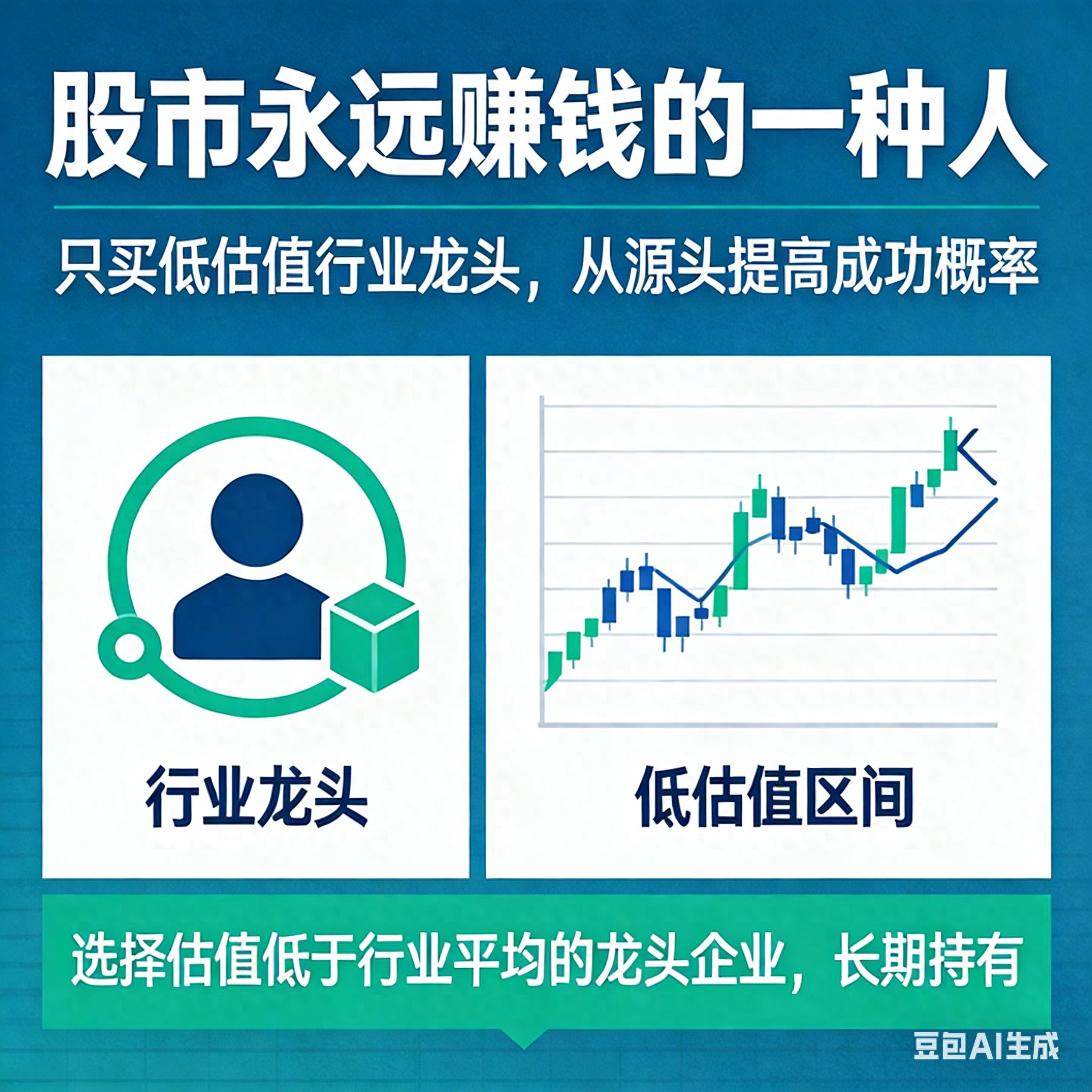 普通人炒股赚钱策略：买低估值行业龙头，避开多数投资陷阱